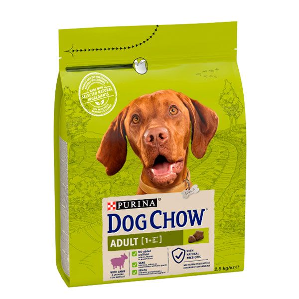 Dog Chow Adult 1+ сухий корм для собак з ягням 2,5 кг