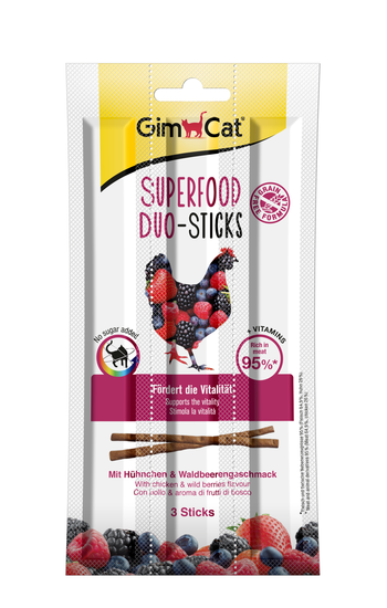 Gimpet Snack Superfood мясні палички для кішок Курка-Лісова ягода
