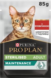 АКЦІЯ Purina Pro Plan Sterilised вологий корм для дорослих стерилізованих кішок з яловичиною 85 г 