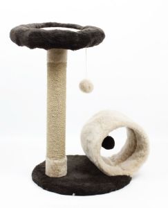 Когтеточка Соня, джут підстава d37 см Бежево-коричневий