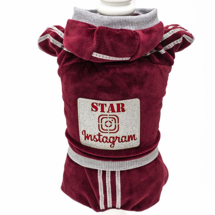 Instagram комбінезон для собак дівчаток велюр XS