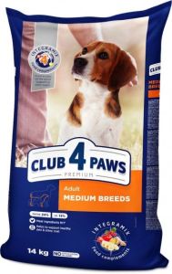 Club 4 paws (Клуб 4 лапи) PREMIUM для собак середніх порід 14кг