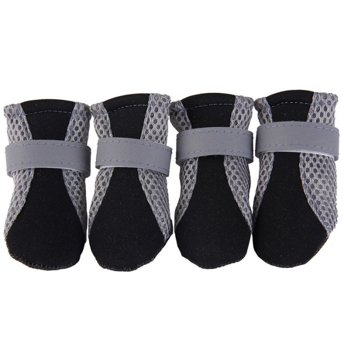 Черевики для собак неопренові L 100х70мм сіро-чорні 