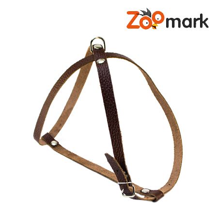Шлея вісімка для собак шкіра не строчена Коричневий
