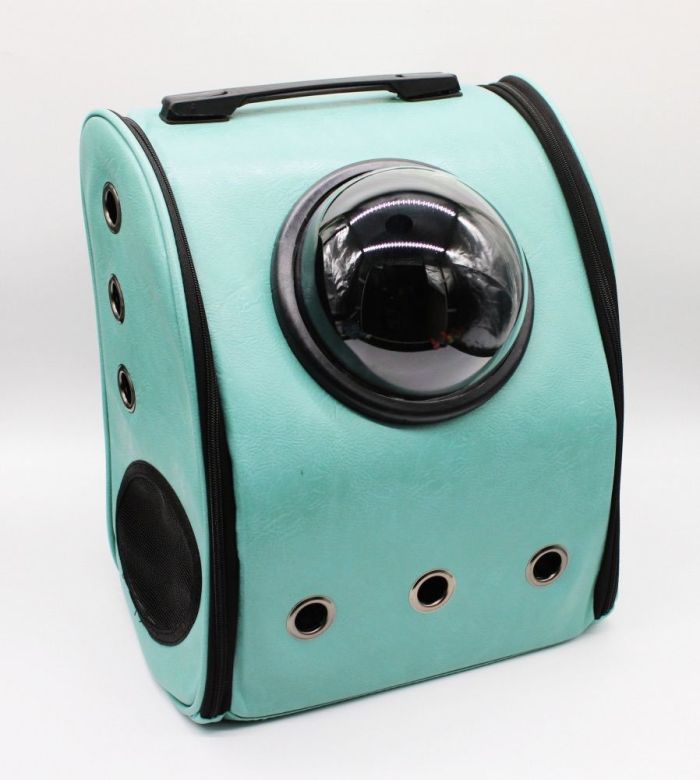 Рюкзак Квадрат ілюмінатор шкіра 38х28х20 см мята 