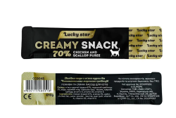 Ласощі для котів Крем LUCKYSTAR, 10 г  морські гребінці