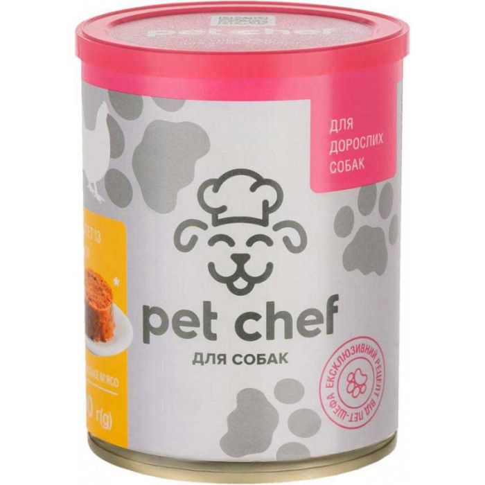 Pet chef консерви для собак з куркою 800г