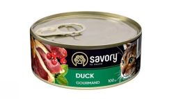 Savory Cat Can Adult Вологий корм для дорослих вибагливих кішок з качкою, 100 г 