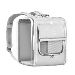 Рюкзак-переноска прозорий для перенесення тварин, текстиль, 30х40х26см Сірий 