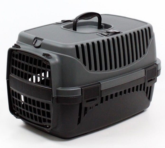 Переноска для тварин Пластикова SG на 6 кг 48х32х32 чорна 