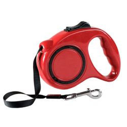 Рулетка для собак коло 5м15 кг пластикова ручка стрічка з фіксатором 190 Червоний