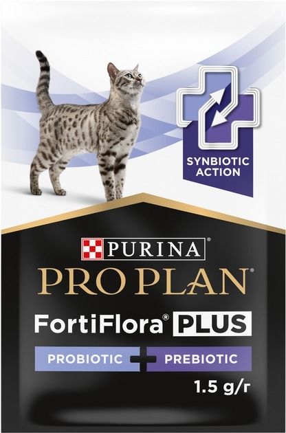 АКЦІЯ Pro Plan FortiFlora Plus пробіотик для котів та кошенят для підтримки нормальної мікрофлори кишечника 30 x 1.5 гр 