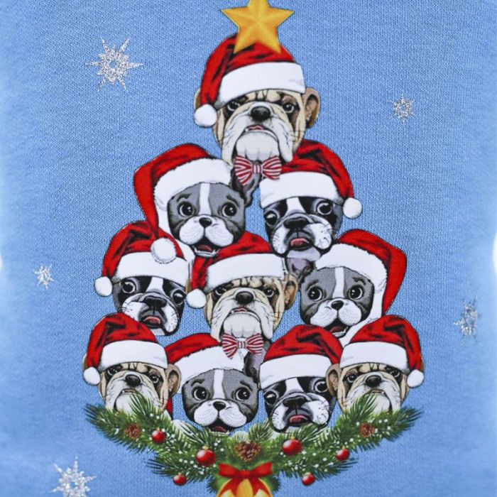 Ялинка світшот для собак хлопчиків трикотаж на флісі Морська хвиля S3