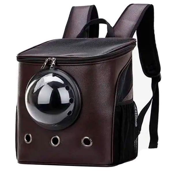 Рюкзак Квадрат ілюмінатор шкіра шоколад 45х40х25 см