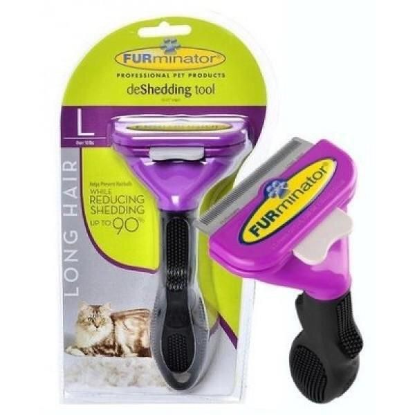 Фурмінатор з кнопкою для котів з довгою шерстю Розмір L (66 мм ширина леза)