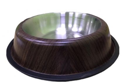 Миска з нержавіючої сталі з деревяним каркасом d 26см 0,900 мл