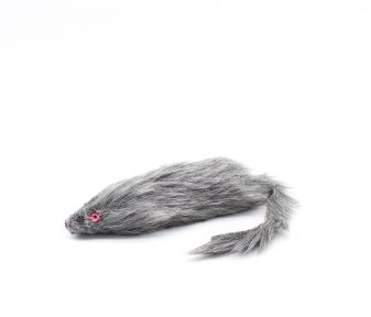 Іграшка для котів Пацюк 14 см. Сірий