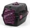 Переноска для тварин чорна пластик фіолетові двері 49х35х32 см до 5 кг