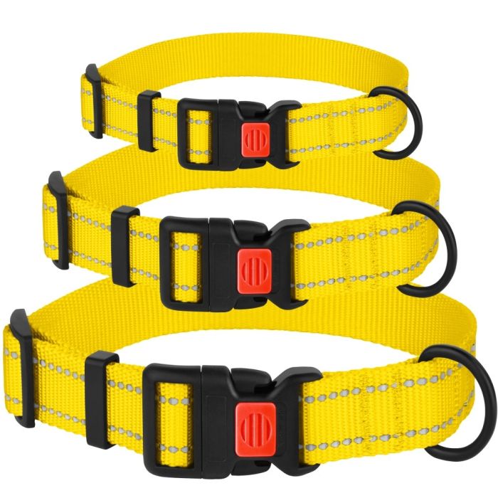 Нашийник для собак BronzeDog жовтий пластиковий фастекс 1228 50Т 20мм (30-40см)