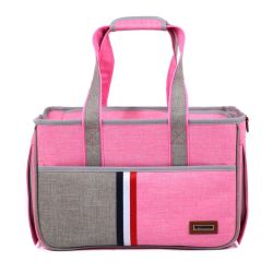 Сумка-переноска DODO рожево-сіра 47х20х29 см