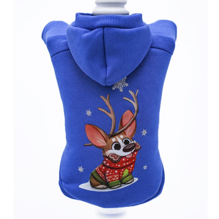 Олень світшот для собак хлопчиків трикотаж на флісі Синій L