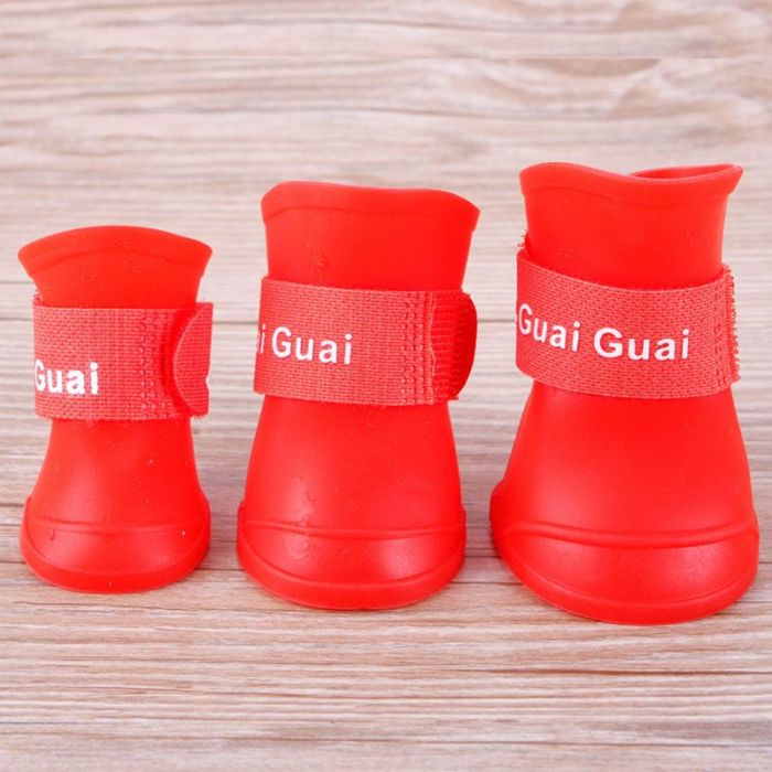 Черевики для собак силіконові червоні XXL 90  70 мм