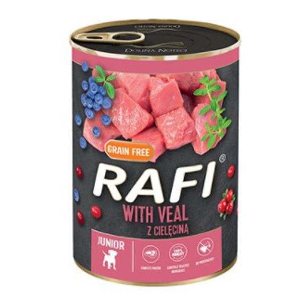 Dolina Noteci Rafi консерви junior для цуценят (65) 400гр паштет телятина, лохина, журавлина 305088 