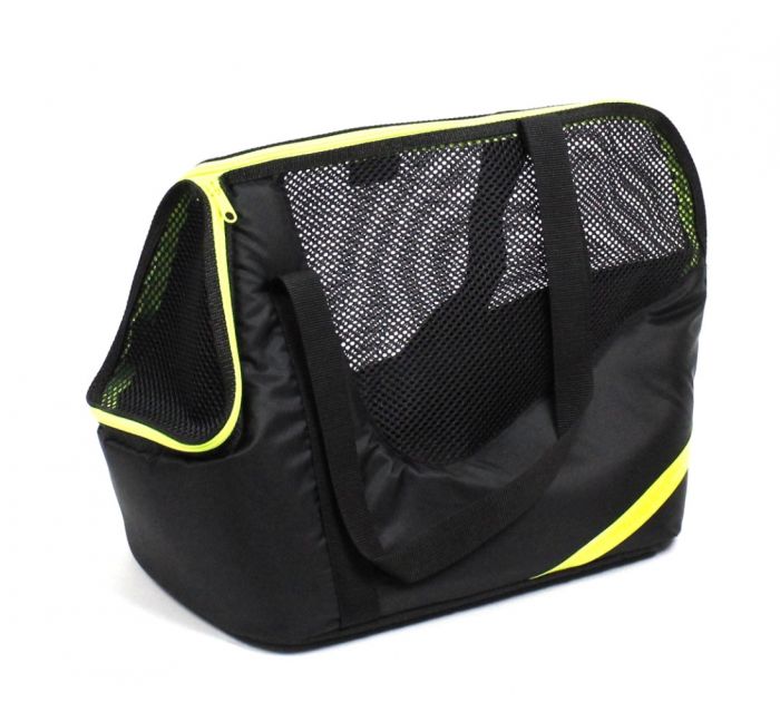 Сумка Крос чорна (салатова смуга) 35х31х23 см