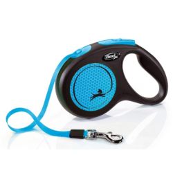 Рулетка для собак Neon M 5м  25кг стрічка Синій