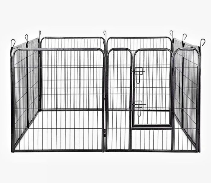 Манеж для собак з плоским покриттям 80х80х8 см 6 секцій 