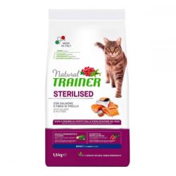 TRAINER NATURAL ADULT STERILISED для стерилізованих кішок з лососем 1,5 кг