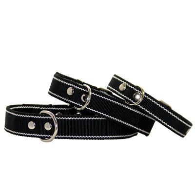 Нашийник для собак, подвійний капроновий, чорний 54-67 см