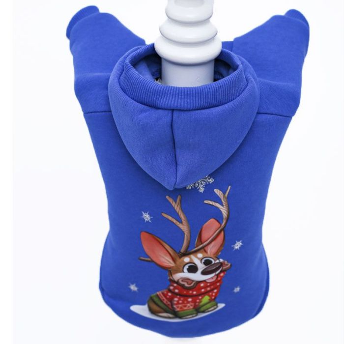 Олень світшот для собак хлопчиків трикотаж на флісі Синій S