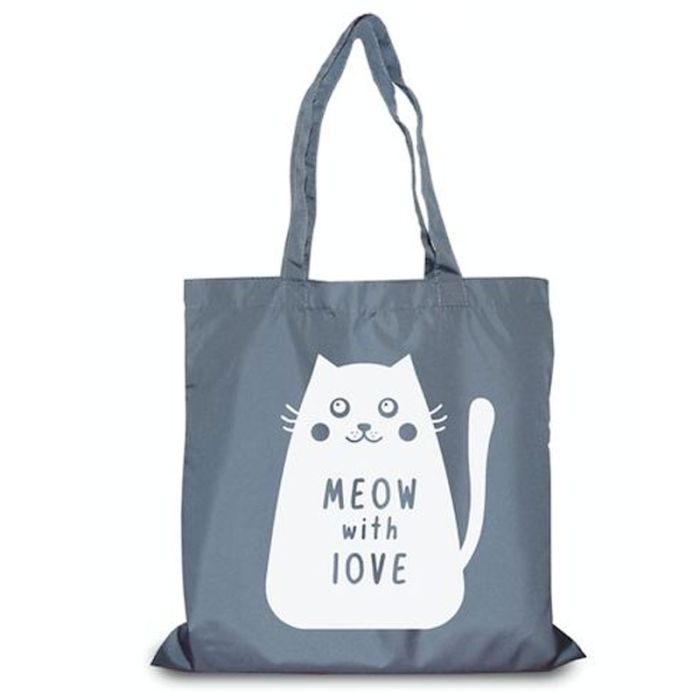 Екосумка Meow with love 40х38 см сіра 