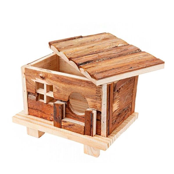 Деревяний будинок для гризунів, 18х13х14 см 
