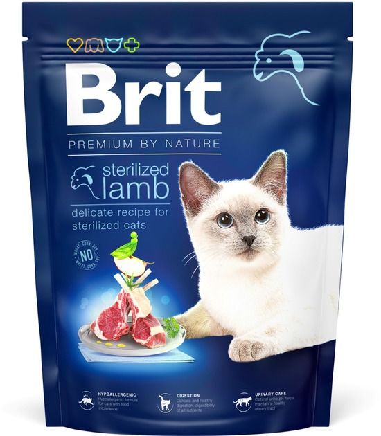 Brit Premium by Nature Cat Sterilized Lamb сухий корм для стерилізованих кішок з ягнятком 300 г 