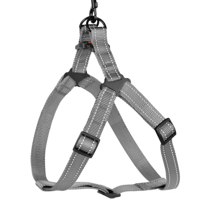 Шлея для собак BronzeDog 16мм (40-53 см) сіра пластиковий фастекс 1311 70Т 