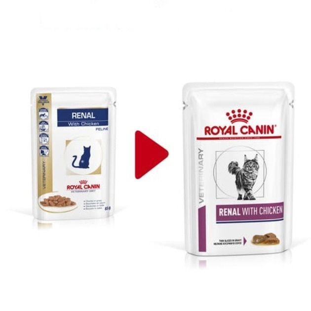 АКЦІЯ Royal Canin Renal Chicken Feline вологий корм для кішок при нирковій недостатності, 8+4 до 85 г 