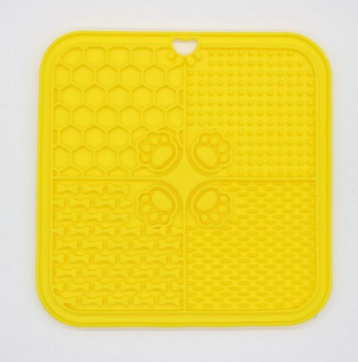 Килимок  для лизання з присоскою 2020см Жовтий 