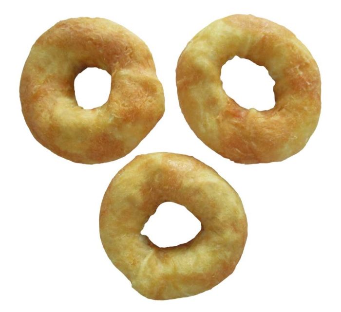 Кільця з пресованої шкіри з куркою для собак 400г 