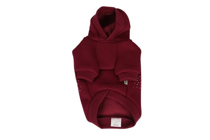 Собачка з кісточкою світшот для собак дівчаток трикотаж на флісі бордо XS