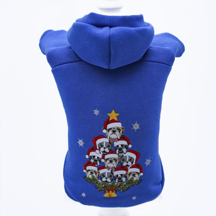 Ялинка світшот для собак хлопчиків трикотаж на флісі Синій L1