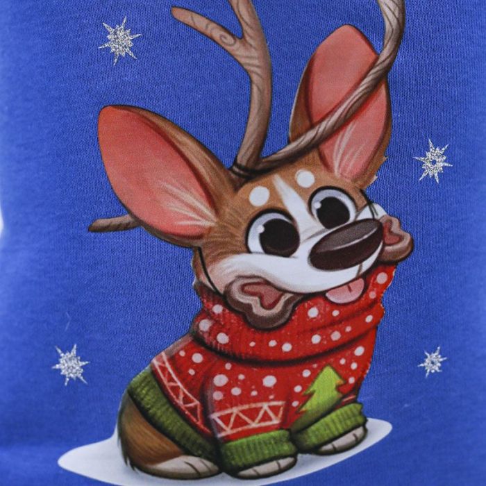 Олень світшот для собак хлопчиків трикотаж на флісі Синій S