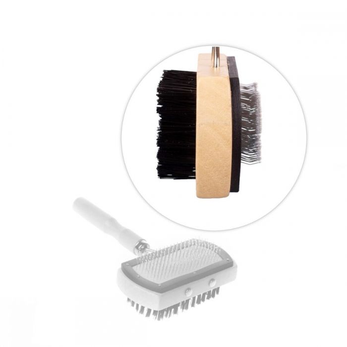 Двостороння пуходерка-щітка 17х11см деревяна GS04 