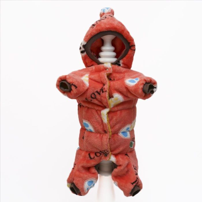 Оранж комбінезон для собак дівчаток махра на хутрі XS