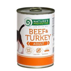 Консерва для собак Natures Protection Adult BeefTurkey з телятиною та індичкою, 400 г 