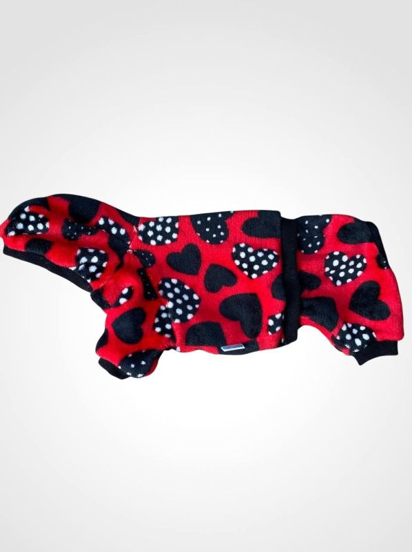 Альба комбінезон для собак Dog Love Чорне Серце махровий M