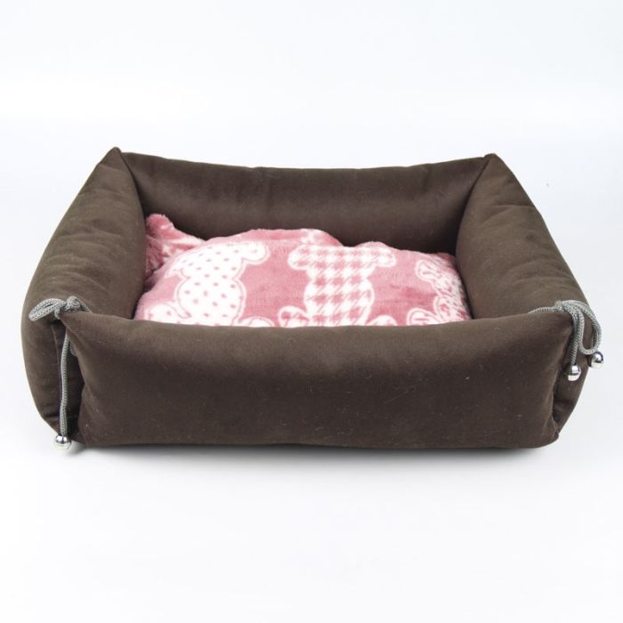 Лежак Трансформер Люкс 1 замша 37х28х12 см коричневий 