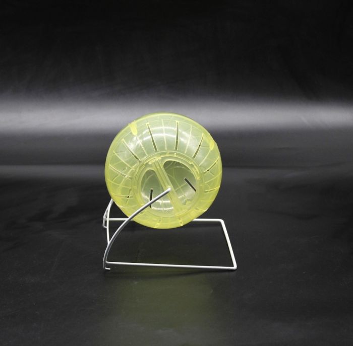 Біговий куля для гризунів, жовтий на підставці, діаметр 12 см