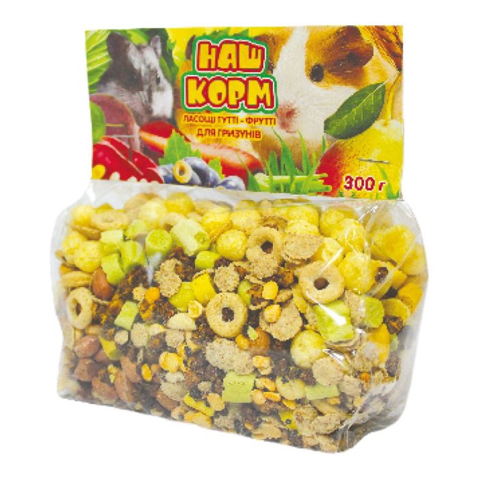 Наш КОРМ ласощі для гризунів Тутті Фрутті 300 г, Лорі 